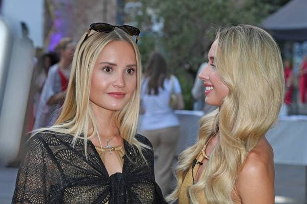 Davina Geiss with sister Shania Geiss at the LASCANA SUMMER CLUB as part of Berlin Fashion Week Spring Summer 2026 at Maaya Berlin on 02 07 2025