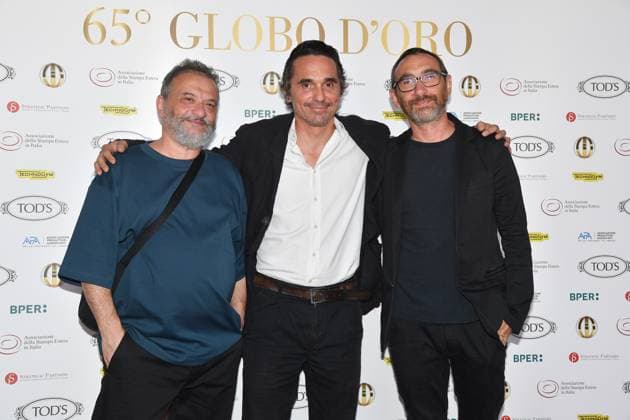 Rome, Italy: Rome, Sala Della Protomoteca in Campidoglio Golden Globe 2025 Awards, In the photo: Marco and Antonio Manetti Piergiorgio Bellocchio Rome Italy  - ZUMAp169 20250702_zea_p169_648 Copyright: xVincenzoxLandix