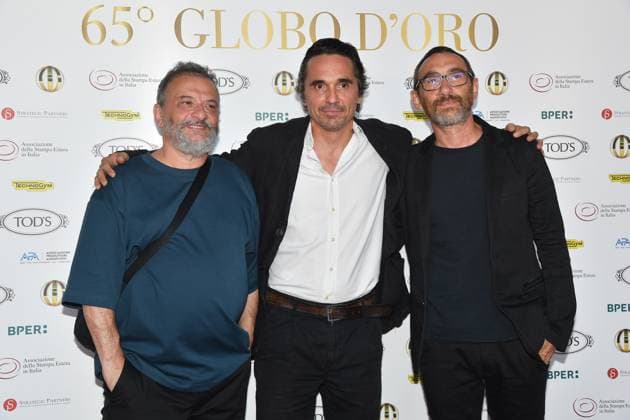 Rome, Italy: Rome, Sala Della Protomoteca in Campidoglio Golden Globe 2025 Awards, In the photo: Marco and Antonio Manetti Piergiorgio Bellocchio Rome Italy  - ZUMAp169 20250702_zea_p169_651 Copyright: xVincenzoxLandix