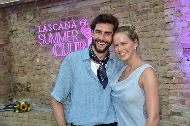 GermanyPremiere JURASSIC World Alvaro Soler with wife Melanie Kroll ã LASCANA Summer Club Ò the well-known Hamburg lingerie and beachwear brand transformed the urban location ãMaayaÒ in Berlin Friedrichshain into a tropical oasis with pool in Berlin, on 02 07 2025 Photopress Mueller