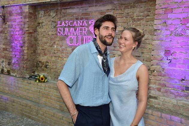 GermanyPremiere JURASSIC World Alvaro Soler with wife Melanie Kroll ã LASCANA Summer Club Ò the well-known Hamburg lingerie and beachwear brand transformed the urban location ãMaayaÒ in Berlin Friedrichshain into a tropical oasis with pool in Berlin, on 02 07 2025 Photopress Mueller