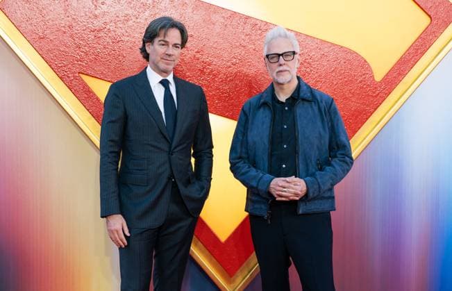 Superman Premiere - London Peter Safran, Co-Chairman & CEO, DC Studios and James Gunn, Co-Chairman & CEO, DC Studios attend the Superman premiere at Cineworld Leicester Square on July 2, 2025 in London, England. Photo by Lounisphotography ABACAPRESS.COM London United Kingdom  Copyright: xLounisPhotography ABACAx