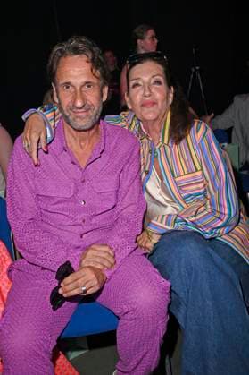 Falk Willy Wild and Katy Karrenbauer at the Marcel Ostertag Fashion Show at Berlin Fashion Week S S 2026 in the Uber Eats Music Hall Berlin, 02 07 2025 Foto:xN.xKubelkax xFuturexImagex ostertag_5706