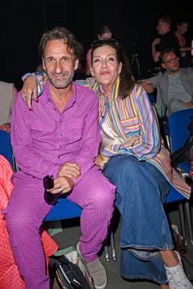 Falk Willy Wild and Katy Karrenbauer at the Marcel Ostertag Fashion Show at Berlin Fashion Week S S 2026 in the Uber Eats Music Hall Berlin, 02 07 2025 Foto:xN.xKubelkax xFuturexImagex ostertag_5707