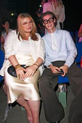 Alina Wichmann with companion at the Marcel Ostertag Fashion Show at Berlin Fashion Week S S 2026 in the Uber Eats Music Hall Berlin, 02 07 2025 Foto:xN.xKubelkax xFuturexImagex ostertag_5710
