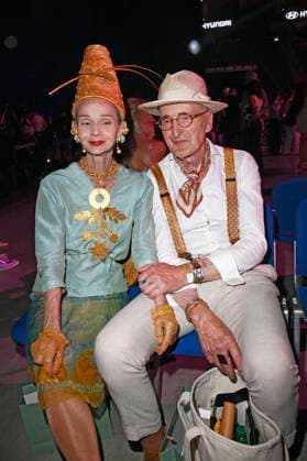 Britt Kania and Günther Krabbenhöft at the Marcel Ostertag Fashion Show at Berlin Fashion Week S S 2026 in the Uber Eats Music Hall Berlin, 02 07 2025 Foto:xN.xKubelkax xFuturexImagex ostertag_5715