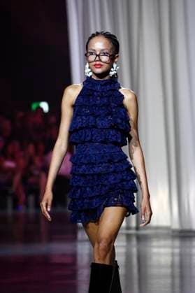 Model at the Marcel Ostertag Fashion Show at the Berlin Fashion Week S S 2026 in the Uber Eats Music Hall Berlin, 02 07 2025 Foto:xN.xKubelkax xFuturexImagex ostertag_5727