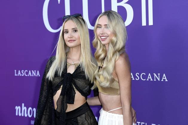 Davina Geiss with sister Shania Geiss at the LASCANA SUMMER CLUB as part of Berlin Fashion Week at Maaya in Berlin on 02 07 2025