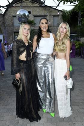 Davina Geiss, Senna Gammour and Shania Geiss at the LASCANA SUMMER CLUB as part of Berlin Fashion Week at Maaya in Berlin on 02 07 2025