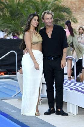 Sarah Engels and Joti Polizoakis at the LASCANA SUMMER CLUB as part of Berlin Fashion Week at Maaya in Berlin on 02 07 2025