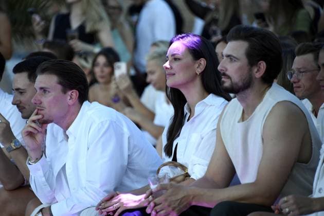 Janina Uhse and Christian Wackert at the LASCANA SUMMER CLUB as part of the Berlin Fashion Wee k at Maaya in Berlin on 02 07 2025