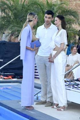 Annika Gassner, San Diego Pooth with friend Louisa Büscher at the LASCANA SUMMER CLUB as part of Berlin Fashion Week at Maaya in Berlin on 02 07 2025
