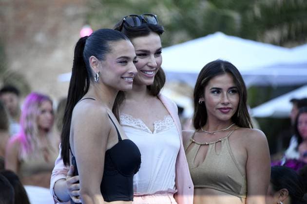 Amira Aly, Lili Paul Roncalli and Sarah Engels at the LASCANA SUMMER CLUB as part of Berlin Fashion Week at Maaya in Berlin on 02 07 2025