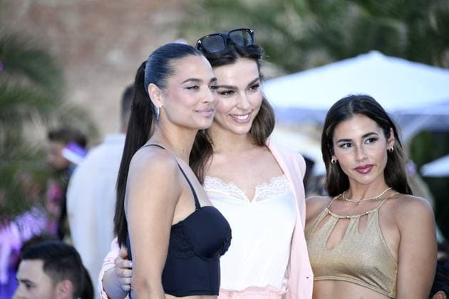 Amira Aly, Lili Paul Roncalli and Sarah Engels at the LASCANA SUMMER CLUB as part of Berlin Fashion Week at Maaya in Berlin on 02 07 2025