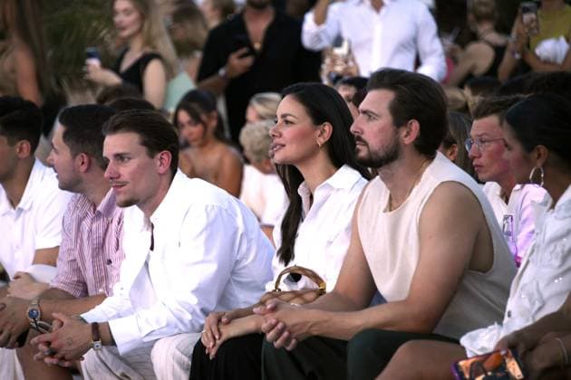 Janina Uhse and Christian Wackert at the LASCANA SUMMER CLUB as part of the Berlin Fashion Wee k at Maaya in Berlin on 02 07 2025