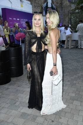 Davina Geiss with sister Shania Geiss at the LASCANA SUMMER CLUB as part of Berlin Fashion Week at Maaya in Berlin on 02 07 2025