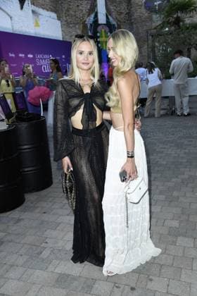 Davina Geiss with sister Shania Geiss at the LASCANA SUMMER CLUB as part of Berlin Fashion Week at Maaya in Berlin on 02 07 2025