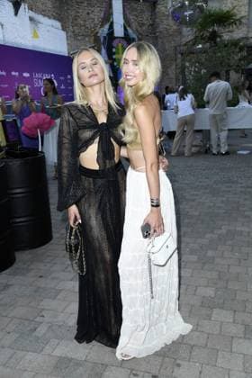 Davina Geiss with sister Shania Geiss at the LASCANA SUMMER CLUB as part of Berlin Fashion Week at Maaya in Berlin on 02 07 2025