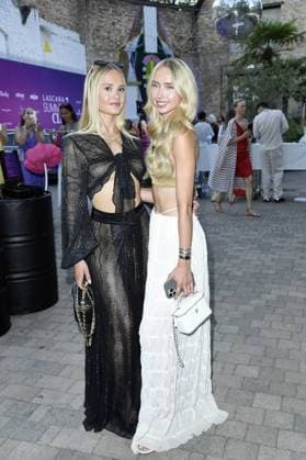Davina Geiss with sister Shania Geiss at the LASCANA SUMMER CLUB as part of Berlin Fashion Week at Maaya in Berlin on 02 07 2025
