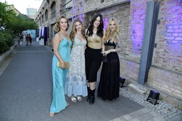 Bettina Cramer with daughter Carla Cramer and Tara Neven du Mont with her mother Mirja du Mont at the LASCANA SUMMER CLUB as part of Berlin Fashion Week at Maaya in Berlin on 02 07 2025