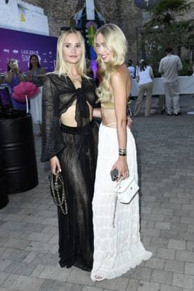 Davina Geiss with sister Shania Geiss at the LASCANA SUMMER CLUB as part of Berlin Fashion Week at Maaya in Berlin on 02 07 2025