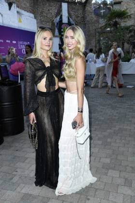 Davina Geiss with sister Shania Geiss at the LASCANA SUMMER CLUB as part of Berlin Fashion Week at Maaya in Berlin on 02 07 2025