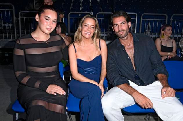 Katharina Damm, Marina Hoermanseder and Alejandro Aguera at the Kilian Kerner Fashion Show at Berlin Fashion Week S S 2026 in the Uber Eats Music Hall Berlin, 02 07 2025 Foto:xN.xKubelkax xFuturexImagex kerner_5705