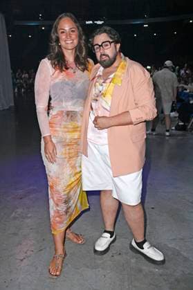 Saskia Grimm and Steven Preisner at the Kilian Kerner Fashion Show at Berlin Fashion Week S S 2026 in the Uber Eats Music Hall Berlin, 02 07 2025 Foto:xN.xKubelkax xFuturexImagex kerner_5706