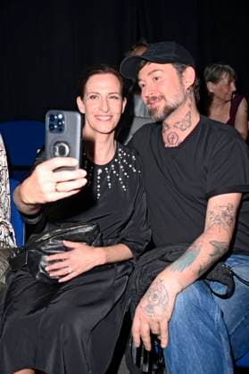 Ulrike Frank and Marcel Ostertag at the Kilian Kerner Fashion Show at Berlin Fashion Week S S 2026 in the Uber Eats Music Hall Berlin, 02 07 2025 Foto:xN.xKubelkax xFuturexImagex kerner_5711