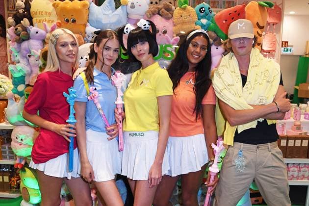 Daniela Djokic, Canel Delice, Magdalena Milic, Aaliyah Isla, Moritz Rüdiger at the WALK of Mumuso in the Mall of Berlin as part of Berlin Fashion Week SS26 Spring Summer 2026 on 03 07 2025