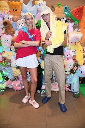 Daniela Djokic, Moritz Rüdiger at the WALK of Mumuso in the Mall of Berlin as part of Berlin Fashion Week SS26 Spring Summer 2026 on 03 07 2025