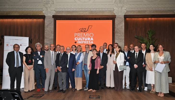 Milan, Italy CULTURE + BUSINESS AWARD 2024 2025 Enhance and promote Sponsorships and Partnerships, Corporate Cultural Productions and the application of the Corporate Art Bonus at Palazzo Edison In the photo: selection of finalists of the winners with institutions and presentation  Copyright: xNickxZonnax xipa-agency.netx xNickxZonnax IPA_Agency_IPA59873331