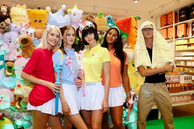 Daniela Djokic, Canel Delice, Magdalena Milic, Aaliyah Isla and Moritz Rüdiger at the Walk of Mumuso as part of Berlin Fashion Week S S 2026 at the Mall of Berlin Berlin, 03 07 2025 Foto:xA.xBuggex xFuturexImagex mumuso_5729