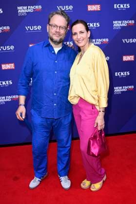 Ulrike Frank with husband Marc Schubring at the presentation of the Bunte New Faces Awards Style 2025 at the Telegraphenamt Berlin, 03 07 2025 Foto:xN.xKubelkax xFuturexImagex faces_5782