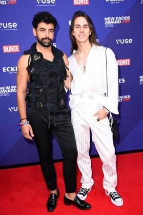 Arda Esberk and Jean Gritsfeldt at the presentation of the Bunte New Faces Awards Style 2025 at the Telegraphenamt Berlin, 03 07 2025 Foto:xN.xKubelkax xFuturexImagex faces_5785