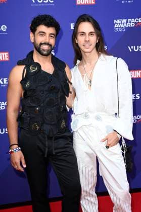 Arda Esberk and Jean Gritsfeldt at the presentation of the Bunte New Faces Awards Style 2025 at the Telegraphenamt Berlin, 03 07 2025 Foto:xN.xKubelkax xFuturexImagex faces_5786