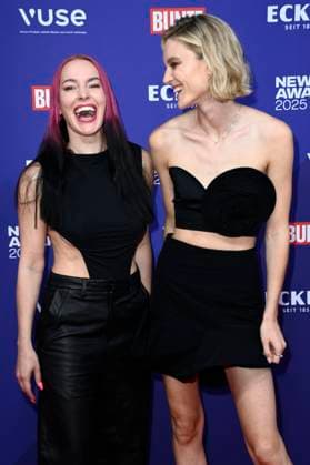 Pretty Pink and Kim Hnizdo at the presentation of the Bunte New Faces Awards Style 2025 at the Telegraphenamt Berlin, 03 07 2025 Foto:xN.xKubelkax xFuturexImagex faces_5796