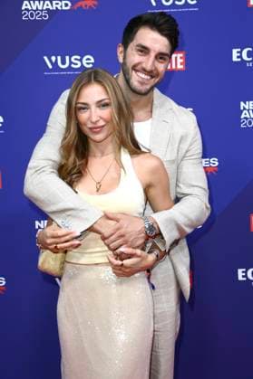 Dennis Gries with partner Katja Geretschuchin at the presentation of the Bunte New Faces Awards Style 2025 at the Telegraphenamt Berlin, 03 07 2025 Foto:xN.xKubelkax xFuturexImagex faces_5870