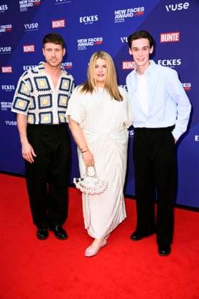 Sebastiano Schweitzer, Alina Wichmann and Mike Leon Lichtenberg at the presentation of the Bunte New Faces Awards Style 2025 at the Telegraphenamt Berlin, 03 07 2025 Foto:xN.xKubelkax xFuturexImagex faces_5811