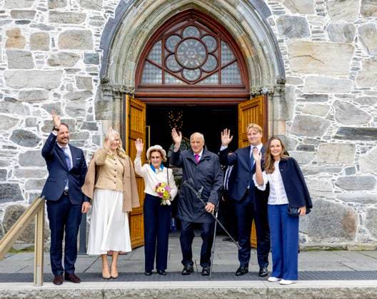 04-07-2025 Norway King Harald and Queen Sonja and Princess Mette Marit and Prince Haakon and Princess Ingrid Alexandra and Prince Sverre Magnus attend the commemoration of the 200th anniversary of the emigration to America in Stavanger. Â  Copyright: xPPEx