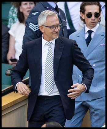. 04 07 2025. London, United Kingdom. Gary Lineker arriving in the Royal Box on day five of the Wimbledon Tennis Championships in London.  xStephenxLockx xi-Imagesx IIM-26076-0034