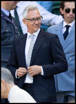 . 04 07 2025. London, United Kingdom. Gary Lineker arriving in the Royal Box on day five of the Wimbledon Tennis Championships in London.  xStephenxLockx xi-Imagesx IIM-26076-0035