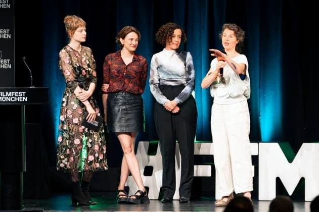 Emma Bading, Eva Trobisch, Maria Schrader and Alexe Poukine at the award ceremony at the 42 Filmfest München 2025 in the Amerikahaus Munich, 05 07 2025 Foto:xN.xKolinzx xFuturexImagex preisverleihung_5706