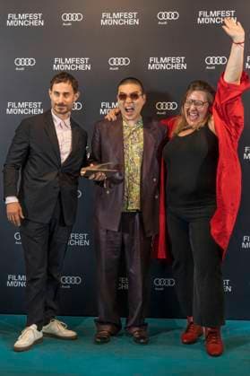 Clemens Schick , Soujiro Sanada and Anna Hints at the award ceremony at the 42 Filmfest München 2025 in the Amerikahaus Munich, 05 07 2025 Foto:xN.xKolinzx xFuturexImagex preisverleihung_5713