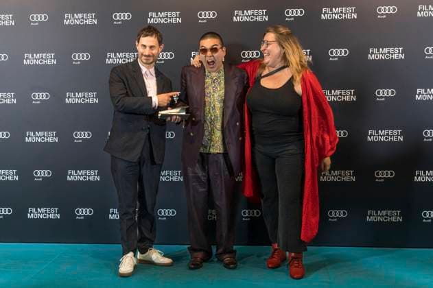 Clemens Schick , Soujiro Sanada and Anna Hints at the award ceremony at the 42 Filmfest München 2025 in the Amerikahaus Munich, 05 07 2025 Foto:xN.xKolinzx xFuturexImagex preisverleihung_5716