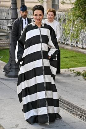 PFW Bal D Ete Outside Arrivals Farida Khelfa arriving at the Bal D Ete ahead of Haute Couture Fashion Week in Paris, France on July, 6, 2025. Photo by Julien Reynaud APS-Medias ABACAPRESS.COM Paris France  Copyright: xReynaudxJulien APS-Medias ABACAx