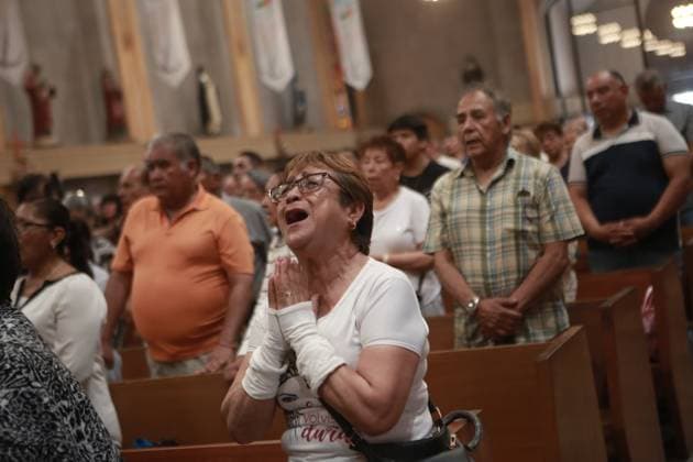 Mass held in Ciudad Juarez for families of crematorium victims CIUDAD JUAREZ, MEXICO - JULY 6: The Diocese of Ciudad Juarez held a Eucharistic mass on Sunday in memory of families who believe their loved ones were among the 383 bodies recently discovered at the Plenitud crematorium, on July 6, 2025 in Ciudad Juarez, Mexico. Bishop Jose Guadalupe Torres Campa led the service at the city’s cathedral, calling for unity and justice following the incident, which shocked the community and raised concerns over human dignity. Christian Torres Anadolu Ciudad Juarez Mexico. Editorial use only. Please get in touch for any other usage.  Copyright: x2025xAnadoluxChristianxTorresx