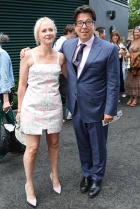 . 07 07 2025. London, United Kingdom. Michael McIntyre and wife Kitty arriving on day eight of the Wimbledon Tennis Championships in London.  xStephenxLockx xi-Imagesx IIM-26082-0008