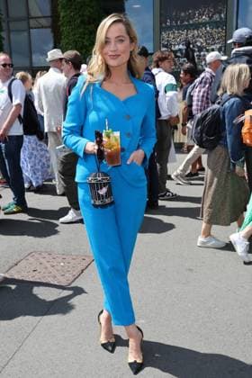 . 07 07 2025. London, United Kingdom. Laura Whitmore arriving on day eight of the Wimbledon Tennis Championships in London.  xStephenxLockx xi-Imagesx IIM-26082-0017