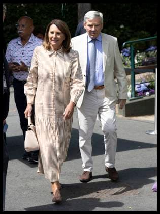 . 07 07 2025. London, United Kingdom. Michael and Carole Middleton arriving on day eight of the Wimbledon Tennis Championships in London.  xStephenxLockx xi-Imagesx IIM-26082-0024